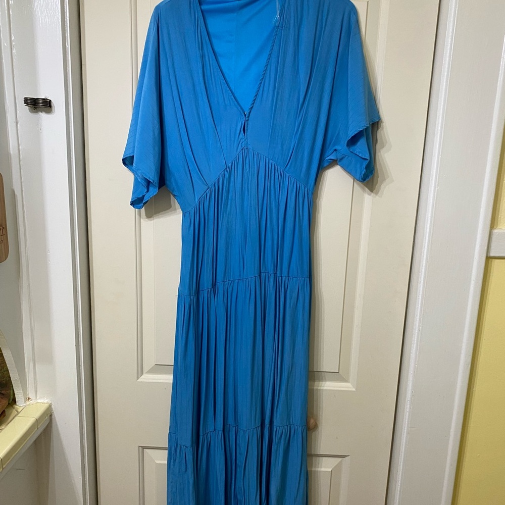 Entro blue v neck long dress